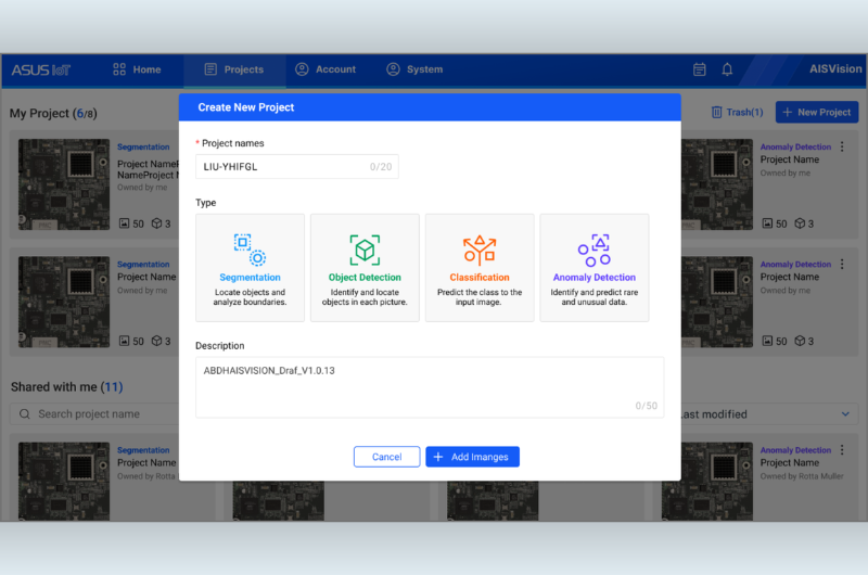 AISVision 365支援多種 AI 演算法，包含分類、分割、異常偵測與物件偵測，能為各行各業多樣化的視覺任務，提供彈性的解決方案。
透過快速的功能開發與簡化的更新流程，我們能頻繁發布新功能與改良