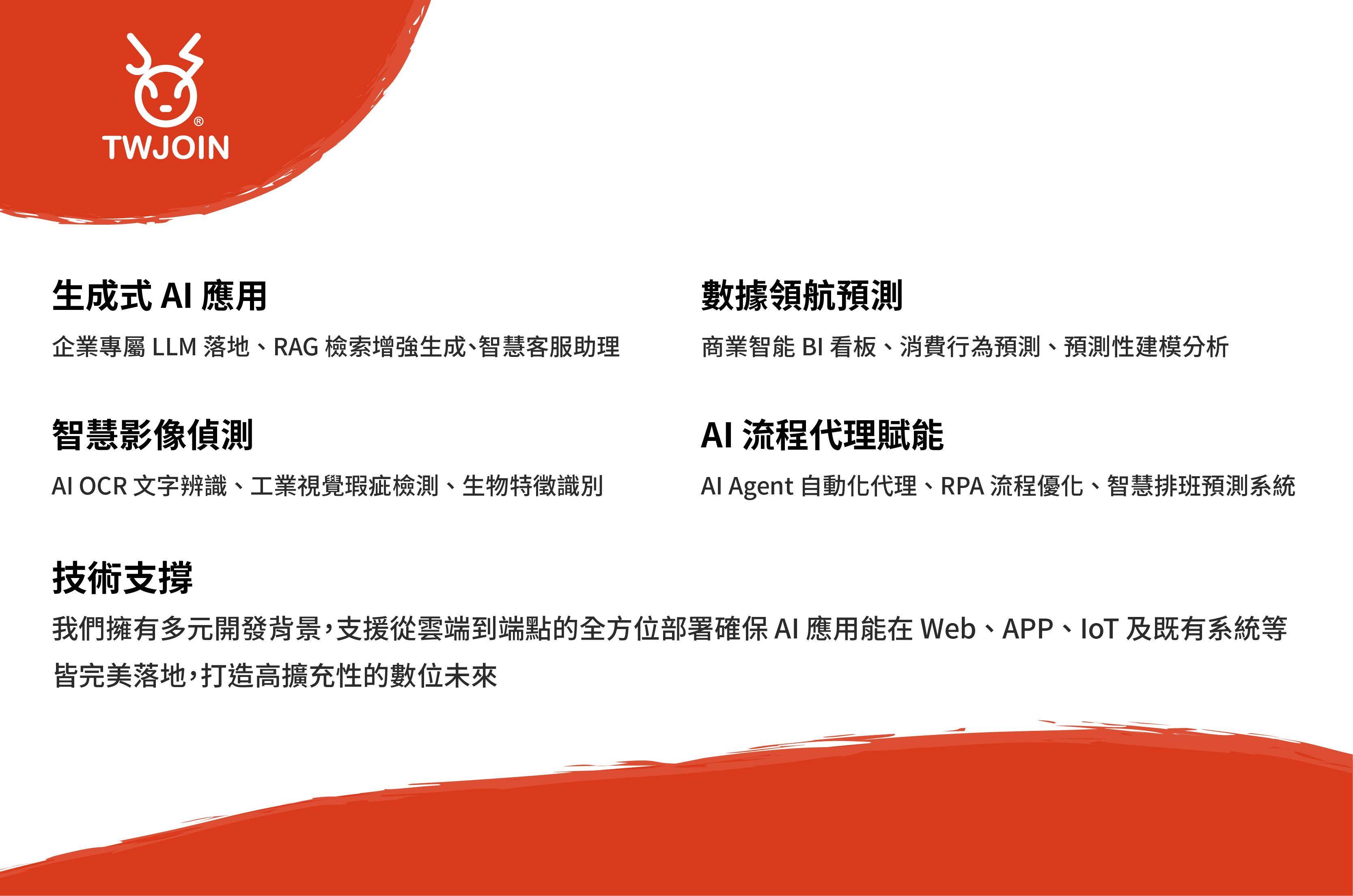 全方位 AI 技術驅動與數位轉型